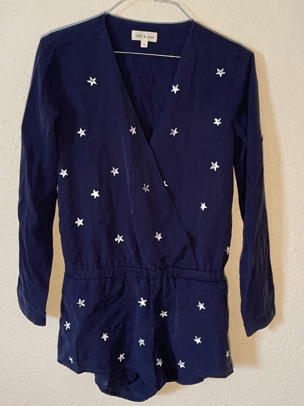Cloth & Stone Blue Short Romper, Size Small